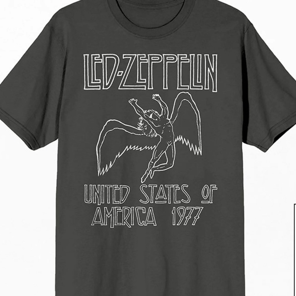Urban Outfitters Led Zeppelin United States of‎ America T-Shirt Charcoal S/M NWT